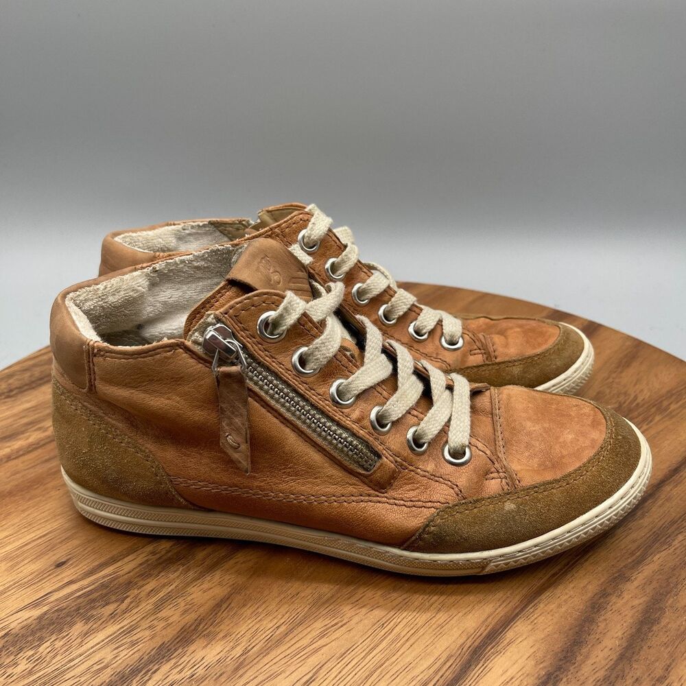 Paul Green Shoes Womens US 6.5 UK 4 Brown Leather Comfort Casual Walking Sneaker